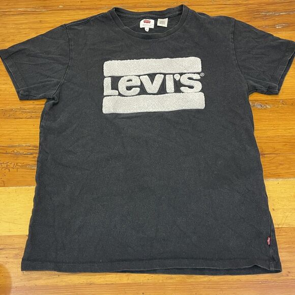 Levi's Mens Medium Logo Top/T-Shirt Gray with 3-D Textured Logo‎ Letters - Picture 4 of 11